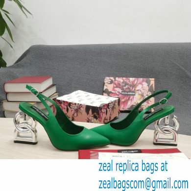 Dolce  &  Gabbana Heel 10.5cm Slingbacks Green with DG Heel 2022